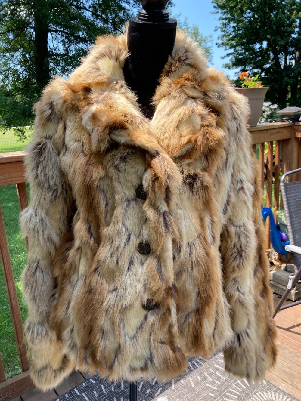Womens Guess Faux Fur Jacket Size Extra Large